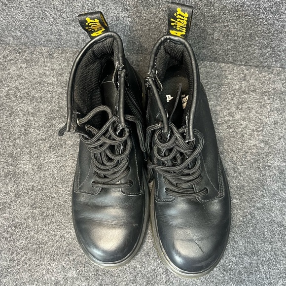 Dr. Martens Youth 1460J Combat Boots Black Leather Lace Up Side Zip Size 3 US - Picture 2 of 10
